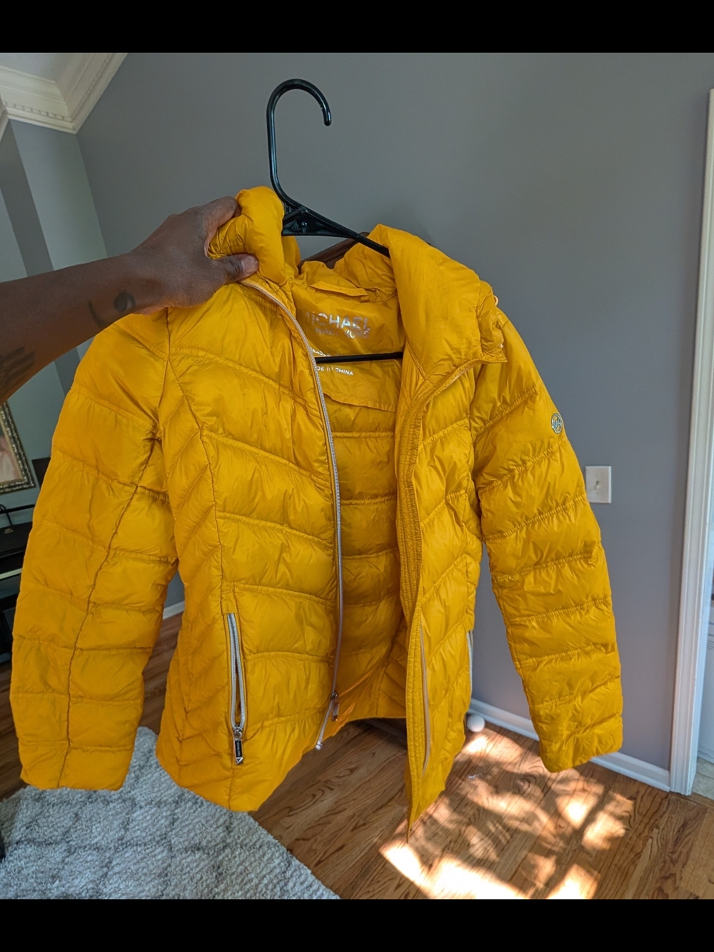 Michael Kors Yellow Quilted Puffer Jacket